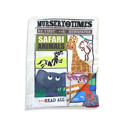Nursery Times Crinkly Newspaper - Safari Animals