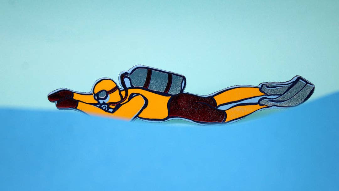 Scuba Diver Bookmark: Turquoise