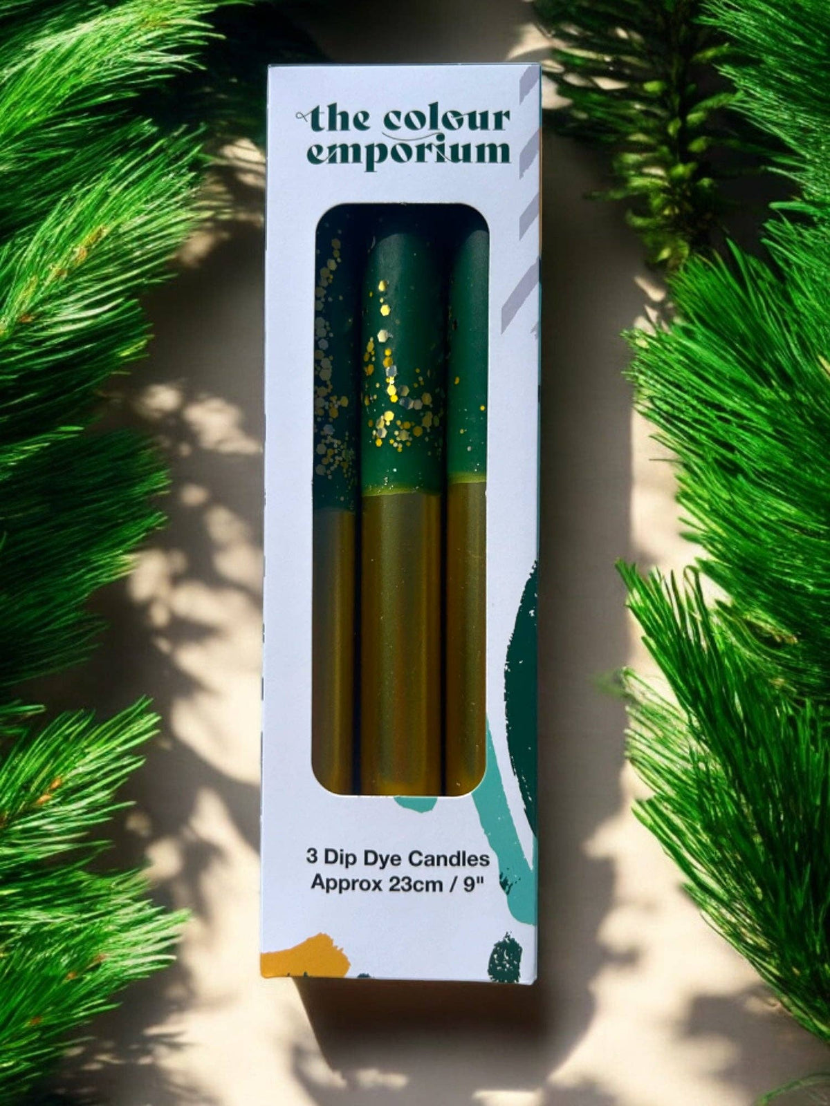 CHRISTMAS TREE FARM Dip Dye Dinner Candle Trio