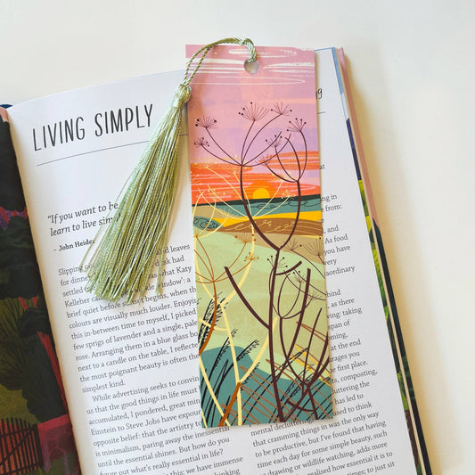 Sunset stroll & Wildflowers double sided bookmark