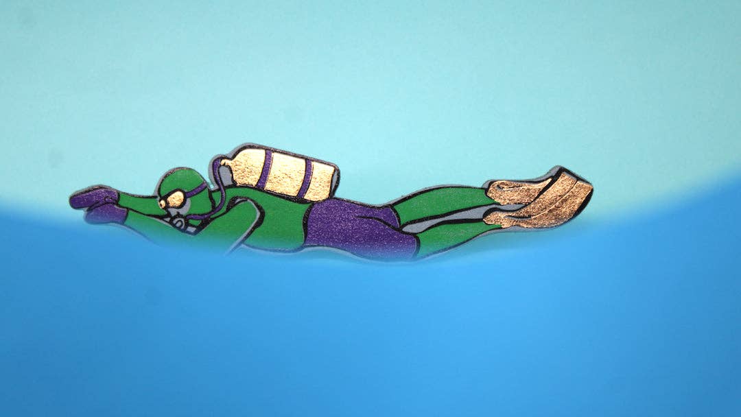 Scuba Diver Bookmark: Turquoise