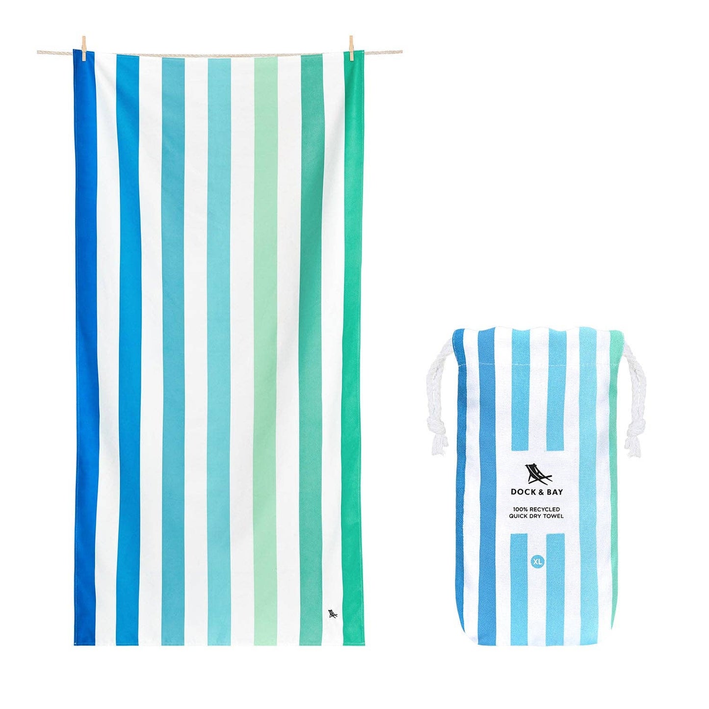 Dock & Bay Quick Dry Towels - Summer - Endless River: Extra Large (78x35")