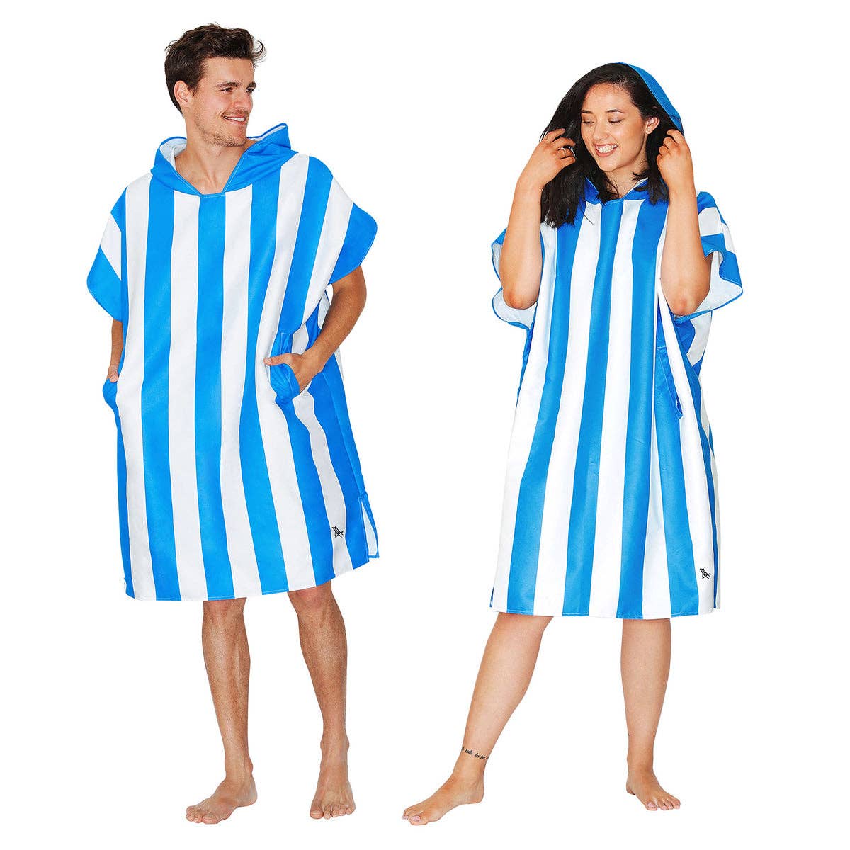 Dock & Bay Poncho Adults - Bondi Blue - GRS Certified: Large (105x85cm)