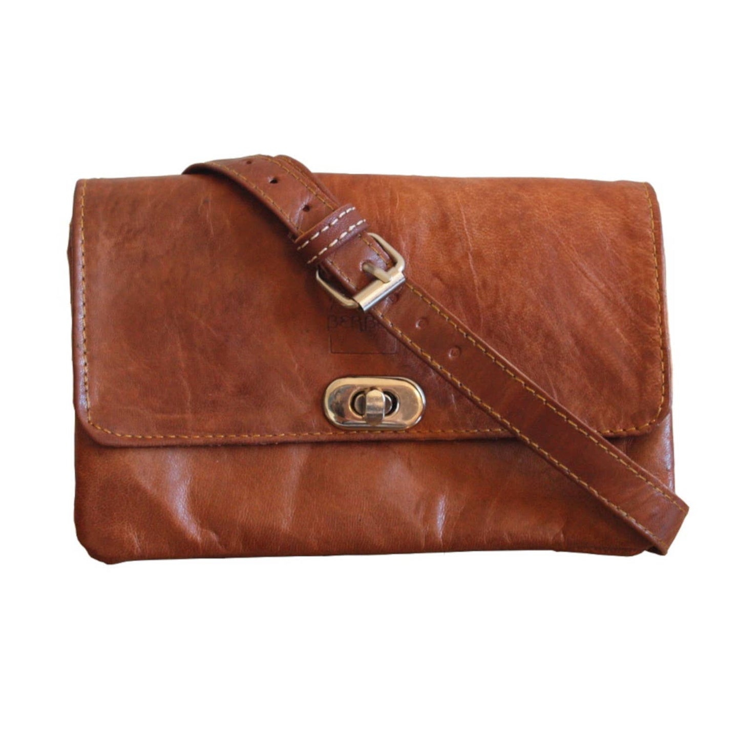 Berber Ladies Soft Leather Shoulder Bag: Dark Brown
