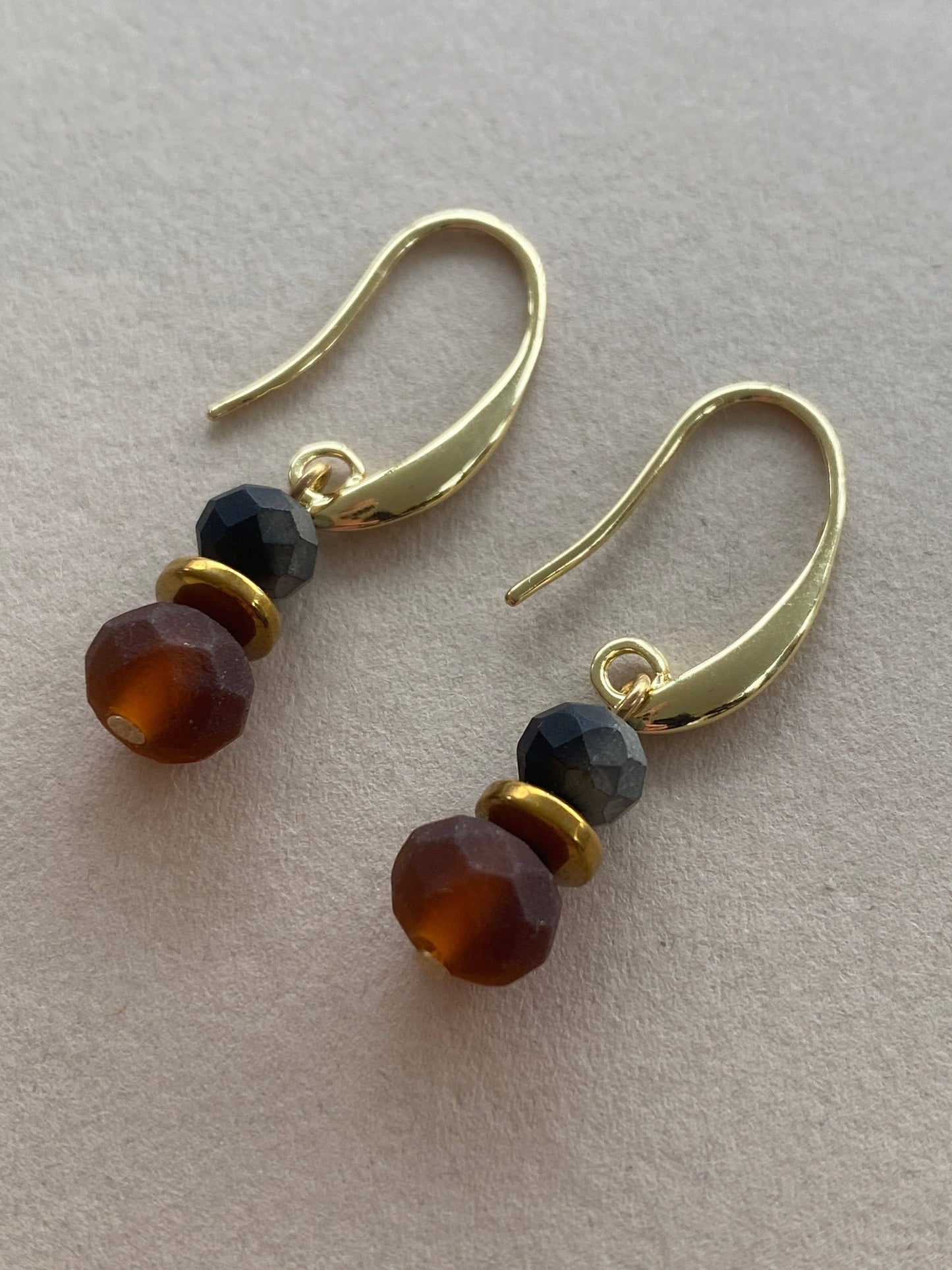 Gist Amber crystal drop earrings