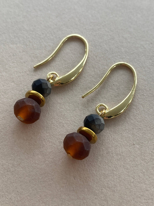 Gist Amber crystal drop earrings