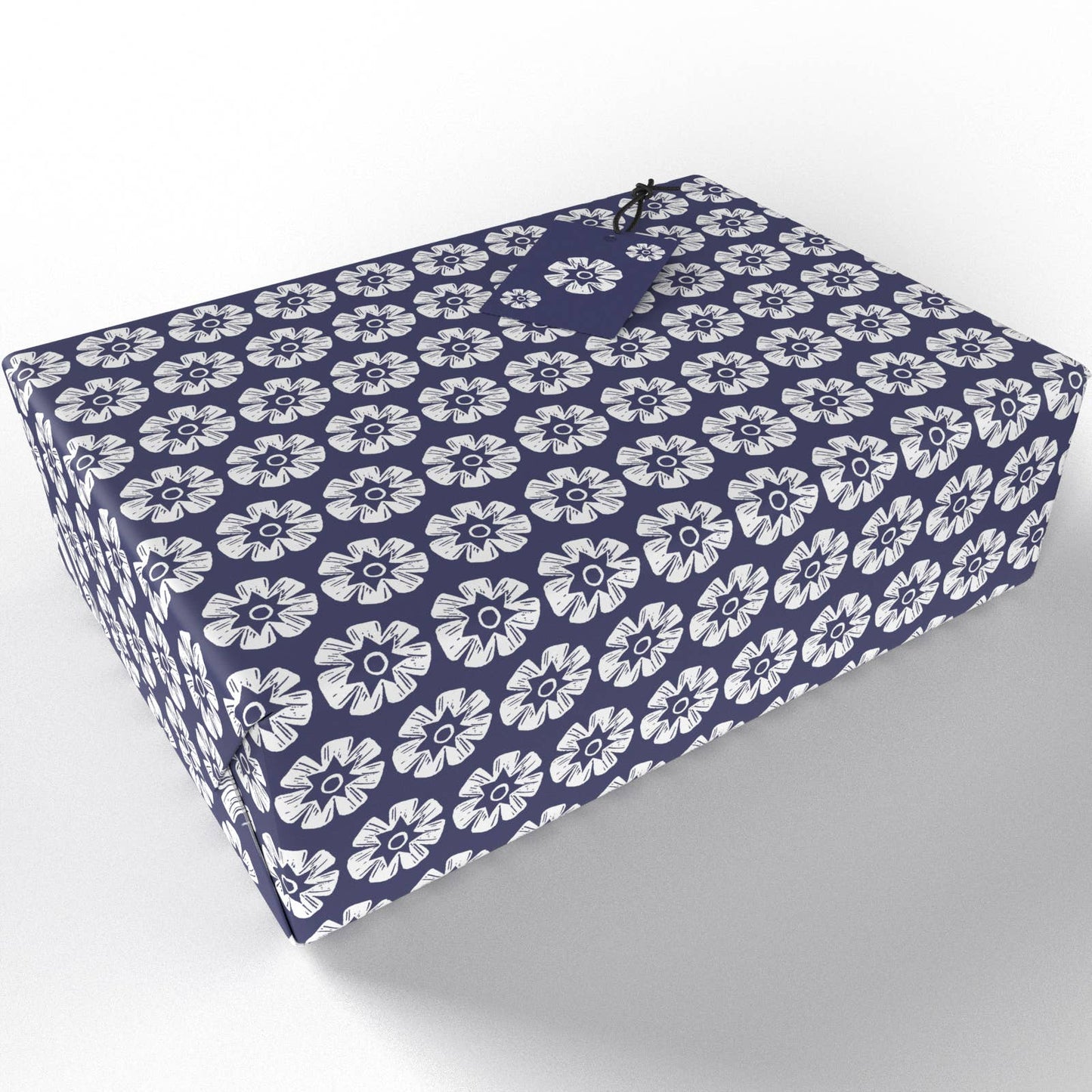 Woodblock Flowers Wrapping Paper • ECO Friendly • UK Made