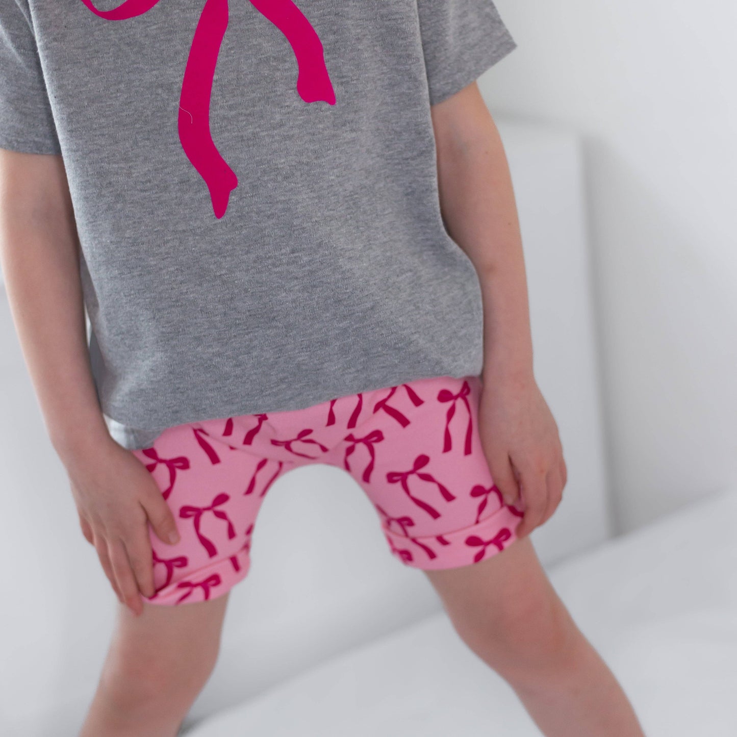 Bow Print Shorts: 3-4 Y
